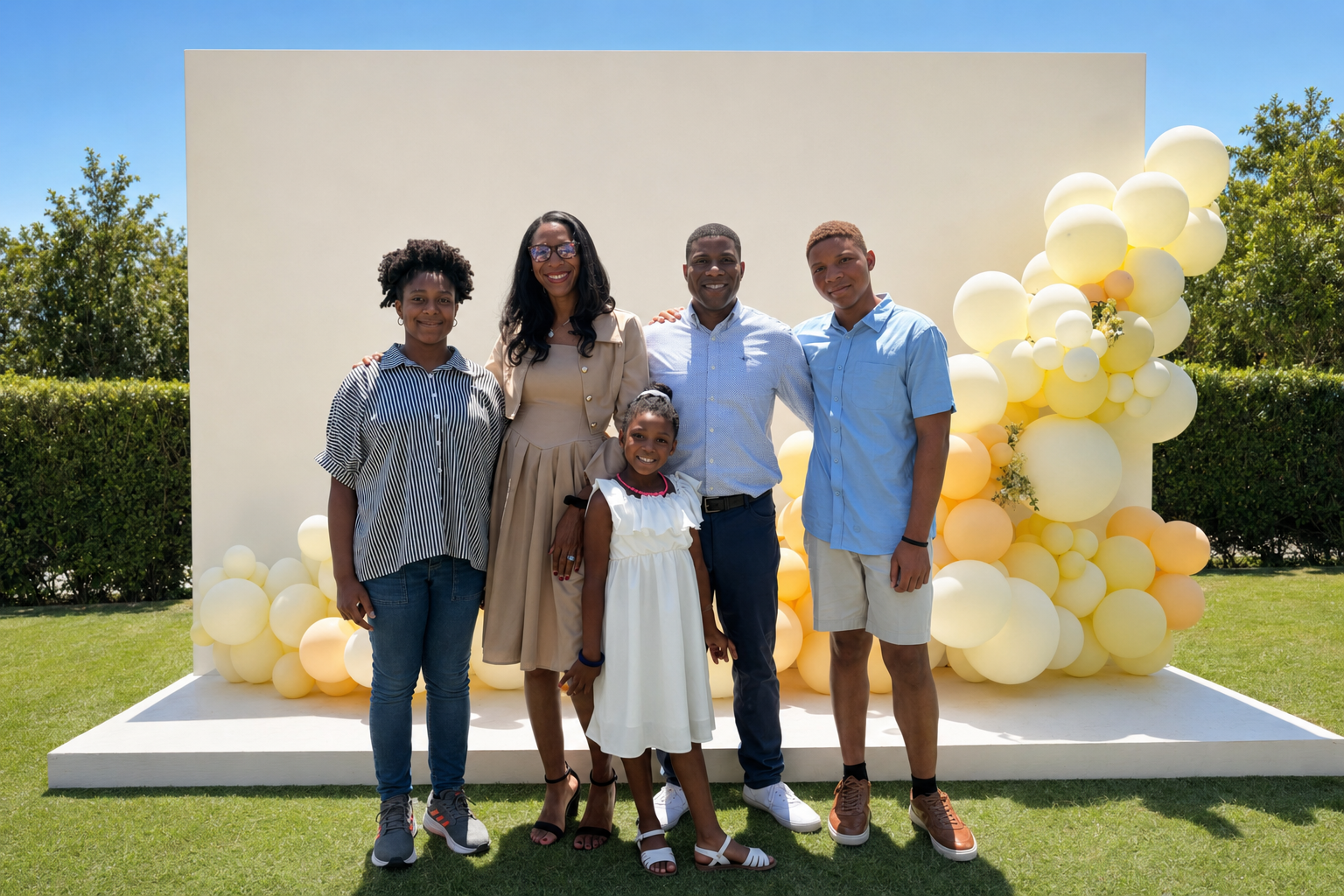 Brittany Thompson with her husband and three children